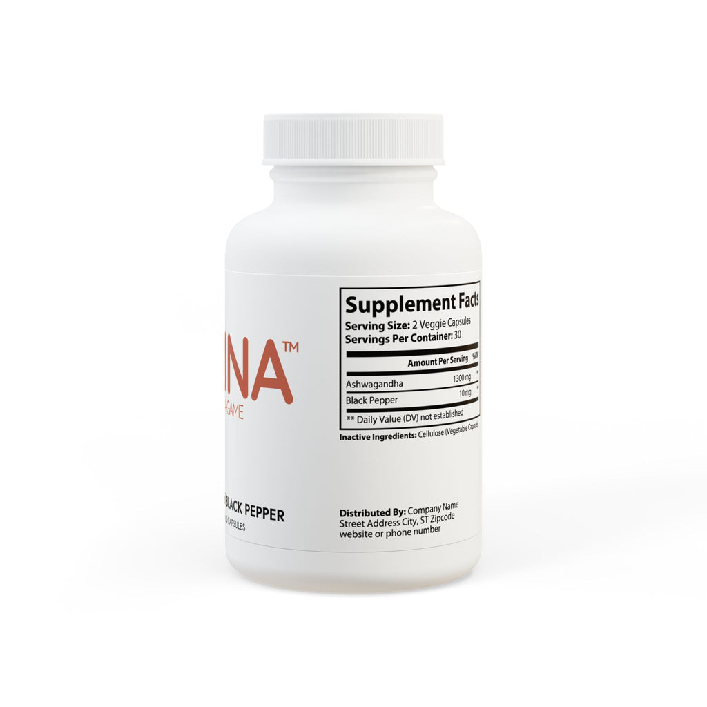 Ashwagandha and Black Pepper Supplement (60 capsules)